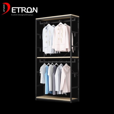 Stainless Metal Retail Rack Hanging Clothes Display Shelf  Drying Clothing Store Metal Display Racks